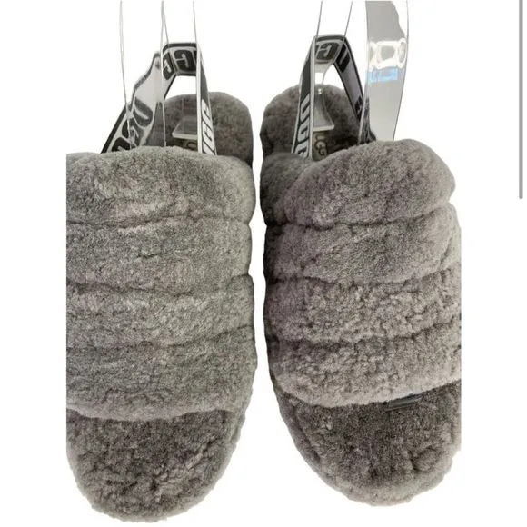 UGG Women’s Fluff Yeah Platform Sling Back Sherpa Slide Sandals Size 7