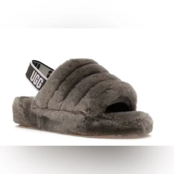 UGG Women’s Fluff Yeah Platform Sling Back Sherpa Slide Sandals Size 7