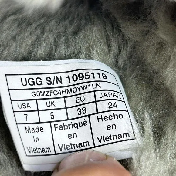 UGG Women's Fluff Yeah US 7 Army Green Platform Slide Fur Sandals