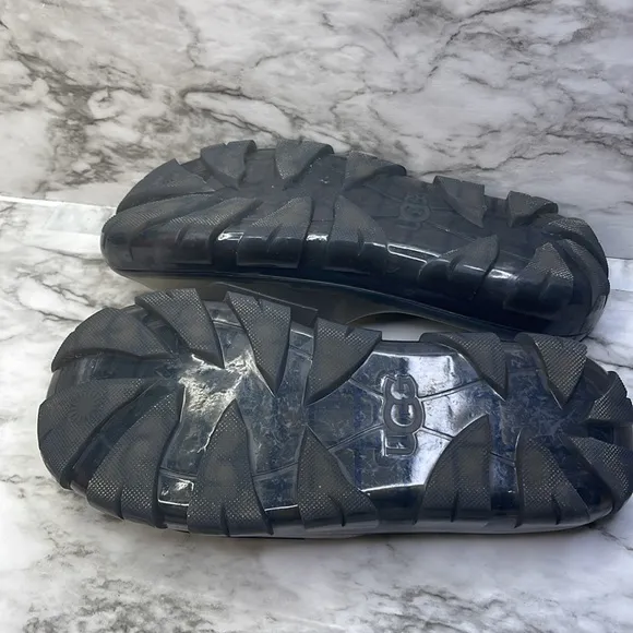 UGG Women's Jella Slide Sandals Platform Clear Black Gray 7A