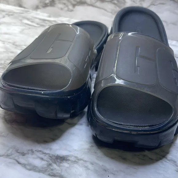 UGG Women's Jella Slide Sandals Platform Clear Black Gray 7A