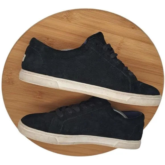 UGG Women's Shoe Karine #1015044 Sneaker Size 8 Black Suede   White Sole