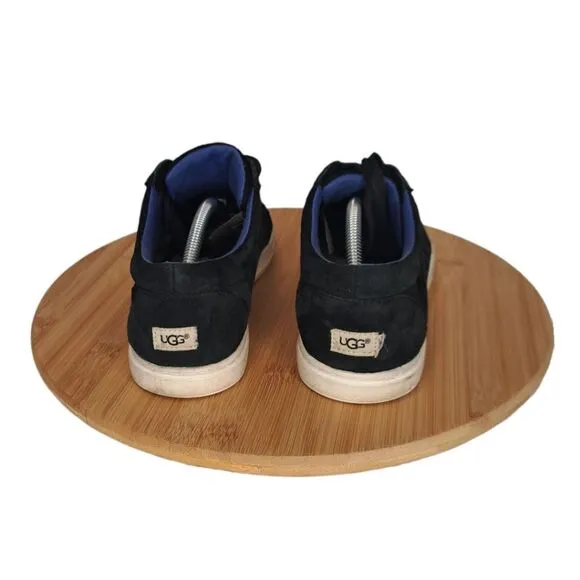UGG Women's Shoe Karine #1015044 Sneaker Size 8 Black Suede   White Sole