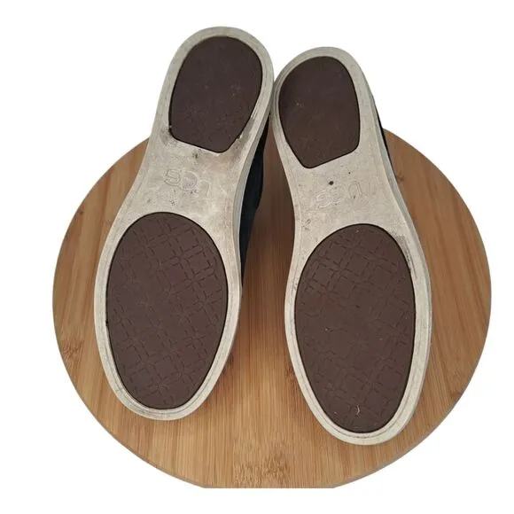 UGG Women's Shoe Karine #1015044 Sneaker Size 8 Black Suede   White Sole