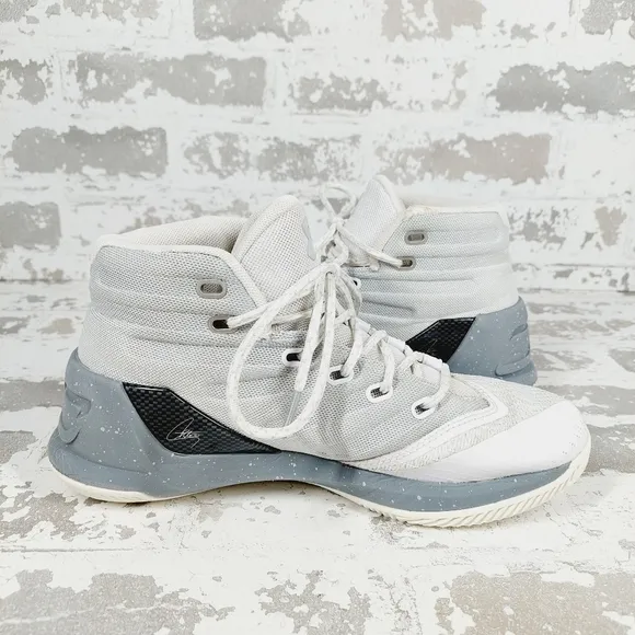 Under Armour Curry 3 Basketball Shoes White Gray Athleisure Sneakers H529