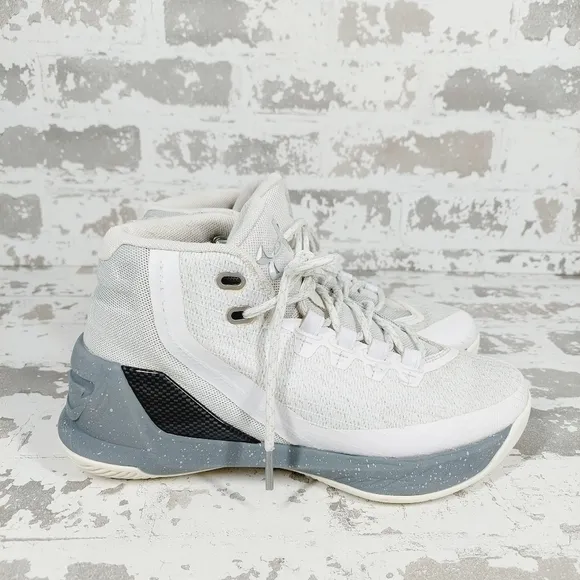 Under Armour Curry 3 Basketball Shoes White Gray Athleisure Sneakers H529