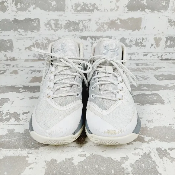 Under Armour Curry 3 Basketball Shoes White Gray Athleisure Sneakers H529