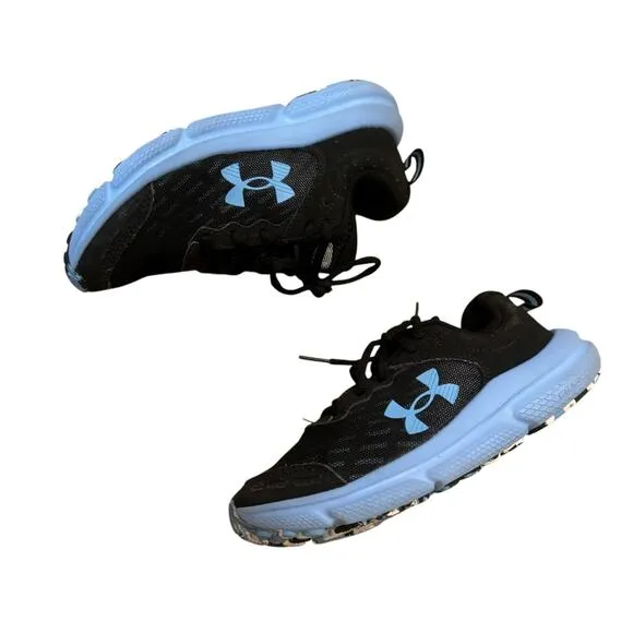 Under Armour Kids Boy's Grade School Assert Shoes Sneaker Blue Black Size 4.5Y