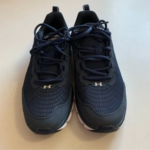 Under Armour Size 11 Charged Assert Athletic Shoes in Blue &amp; White