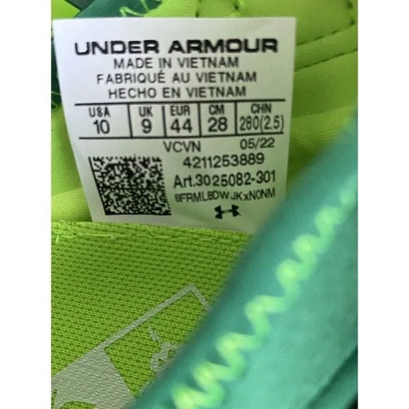 Under Armour UA Spotlight Lux MC 2.0 Football Cleats Green White Men’s Size 10