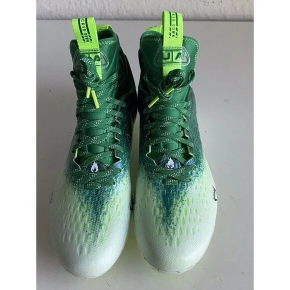 Under Armour UA Spotlight Lux MC 2.0 Football Cleats Green White Men’s Size 10