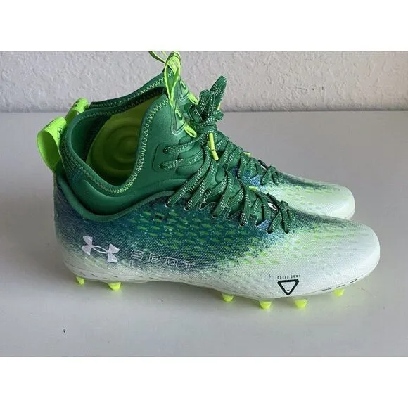 Under Armour UA Spotlight Lux MC 2.0 Football Cleats Green White Men’s Size 10