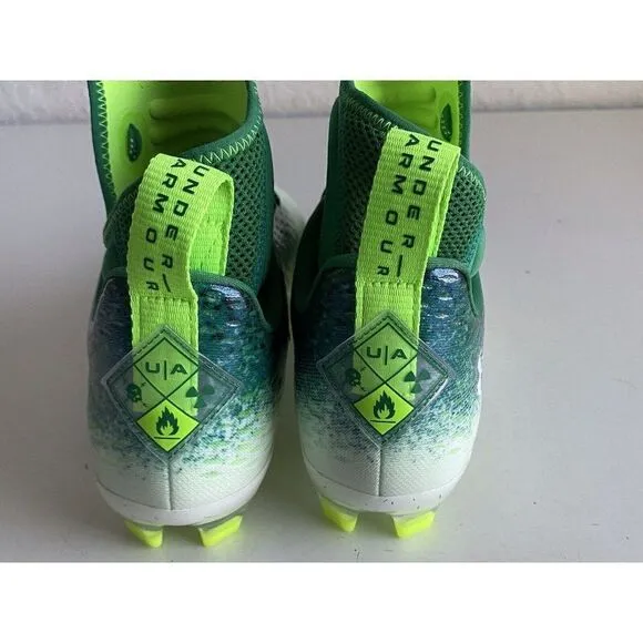 Under Armour UA Spotlight Lux MC 2.0 Football Cleats Green White Men’s Size 10