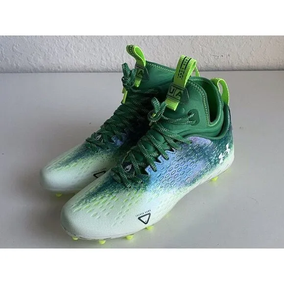 Under Armour UA Spotlight Lux MC 2.0 Football Cleats Green White Men’s Size 10