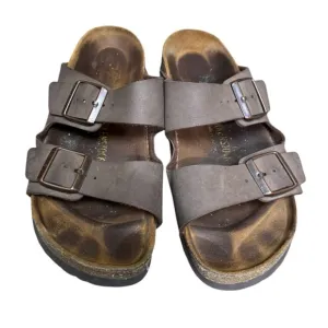 Unisex Brown Double-Strap Birkenstock 41 Leather High End Sandals Men’s 8/8.5