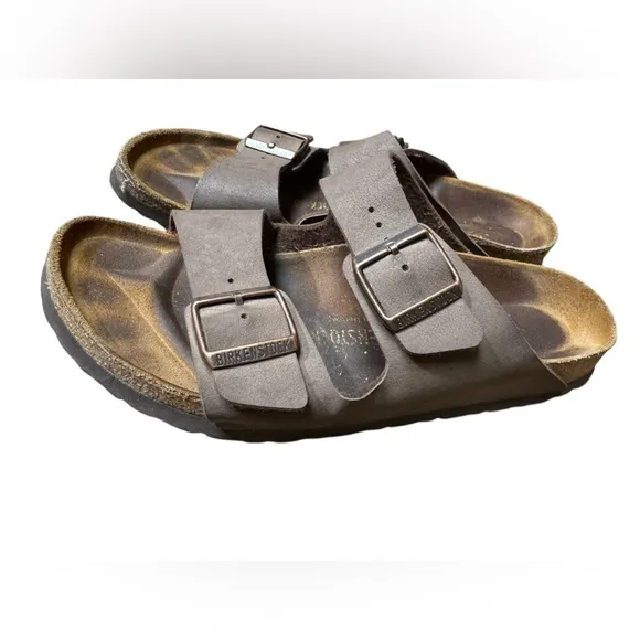 Unisex Brown Double-Strap Birkenstock 41 Leather High End Sandals Men’s 8/8.5