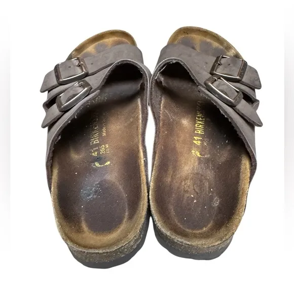 Unisex Brown Double-Strap Birkenstock 41 Leather High End Sandals Men’s 8/8.5