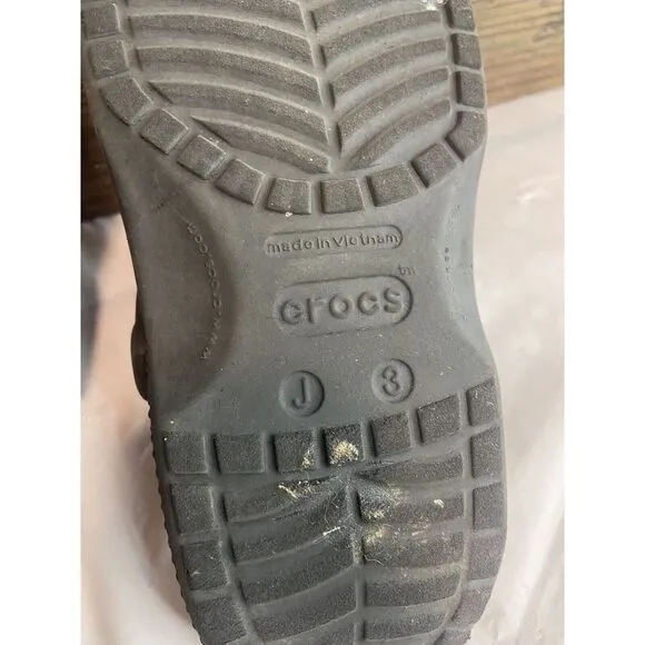 Unisex Genuine Kids Crocs- Black Classic Clog- Says J 3‎ On The Bottom