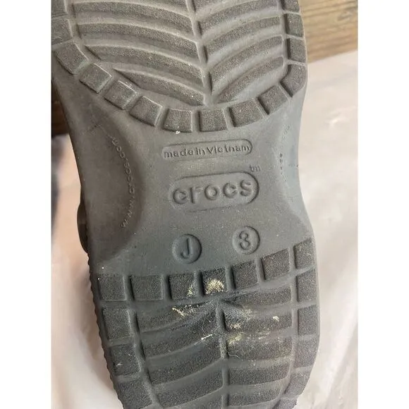 Unisex Genuine Kids Crocs- Black Classic Clog- Says J 3‎ On The Bottom