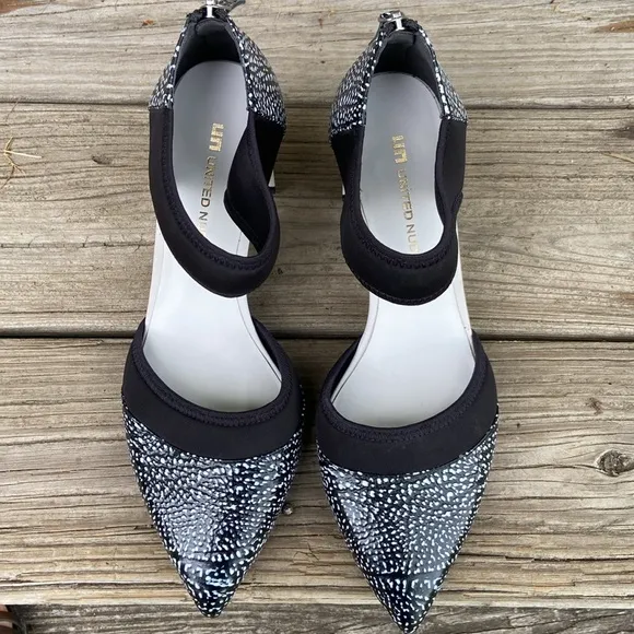 UNITED NUDE 'Zink D'Orsy Mid' Heel Shoe Black &amp; White Mix Women’s Size 9