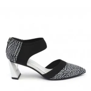 UNITED NUDE 'Zink D'Orsy Mid' Heel Shoe Black &amp; White Mix Women’s Size 9
