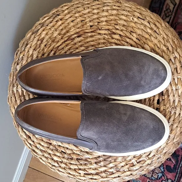 Untuckit Mens Brown Suede/Leather Slip On Loafer/Sneaker/Shoes‎ Size 10.5