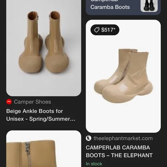 Used CAMPERLAB CARAMBA BOOTS sz 41 women’s 10.5 tan