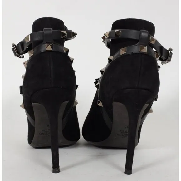 Valentino rockstud sz 35 US 5 shoes ankle boot bootie black suede