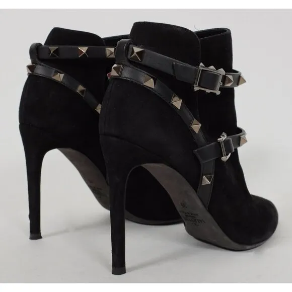 Valentino rockstud sz 35 US 5 shoes ankle boot bootie black suede
