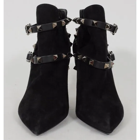 Valentino rockstud sz 35 US 5 shoes ankle boot bootie black suede