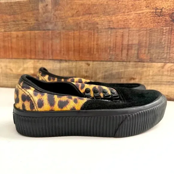 Vans Authentic Platform (Embossed) Black/ Leopard/ Black Shoes