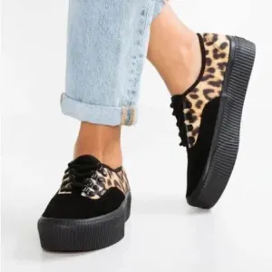 Vans Authentic Platform (Embossed) Black/ Leopard/ Black Shoes