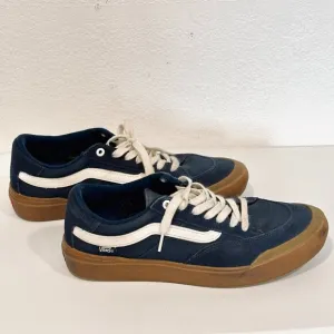 Vans Berle Pro Shoe Skateboard Suede Canvas Navy Blue Lace Up Low Top Men Sz 10