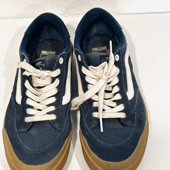 Vans Berle Pro Shoe Skateboard Suede Canvas Navy Blue Lace Up Low Top Men Sz 10
