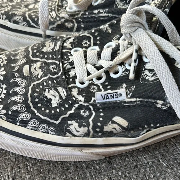 Vans Black and White Star Wars Patterned Men's Shoes Size 10