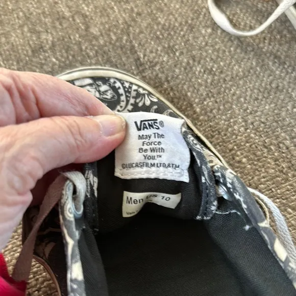 Vans Black and White Star Wars Patterned Men's Shoes Size 10