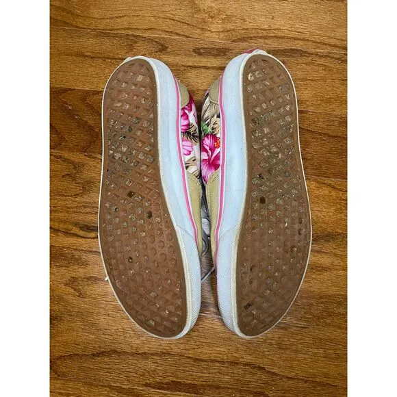 Vans Custom‎ Design Hawaiian Theme Shoes Size Women's 8.5