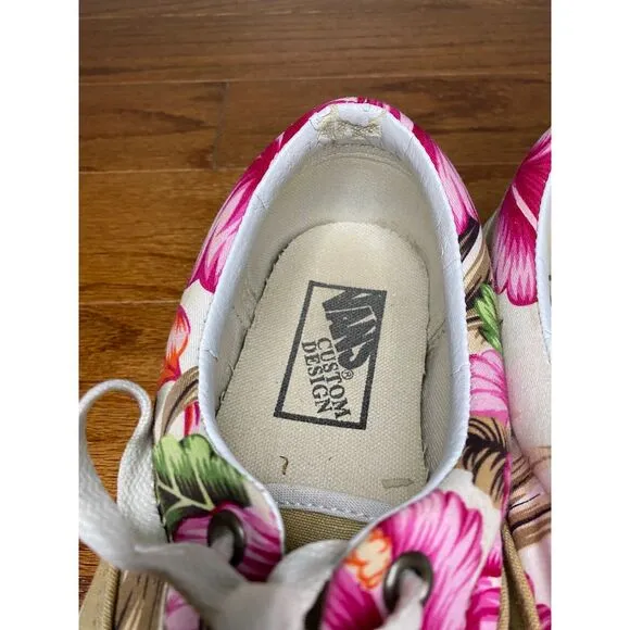 Vans Custom‎ Design Hawaiian Theme Shoes Size Women's 8.5