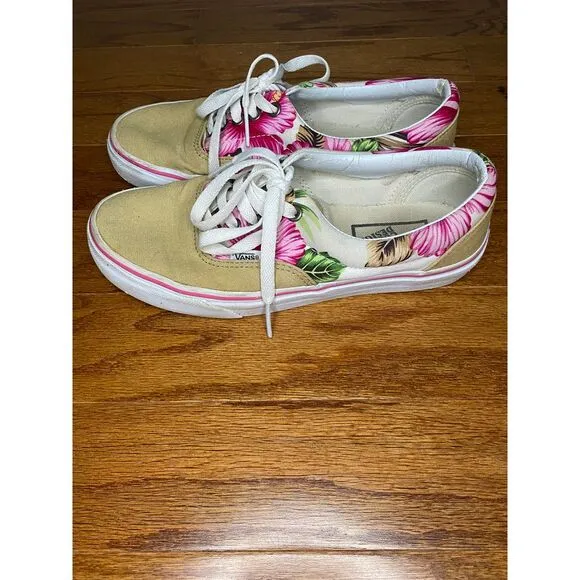 Vans Custom‎ Design Hawaiian Theme Shoes Size Women's 8.5