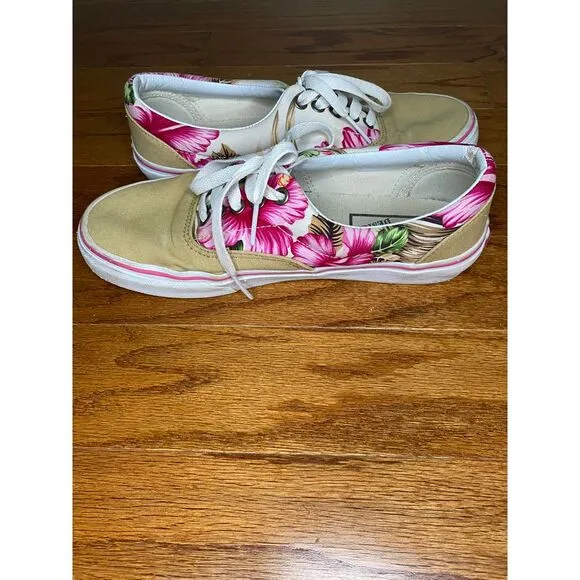 Vans Custom‎ Design Hawaiian Theme Shoes Size Women's 8.5