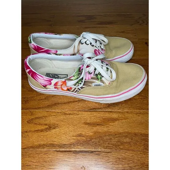 Vans Custom‎ Design Hawaiian Theme Shoes Size Women's 8.5