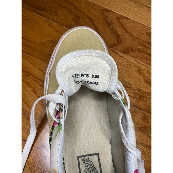 Vans Custom‎ Design Hawaiian Theme Shoes Size Women's 8.5