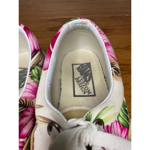 Vans Custom‎ Design Hawaiian Theme Shoes Size Women's 8.5
