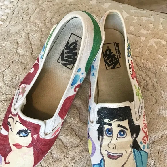 Vans Custom Handpainted Little Mermaid Size 9