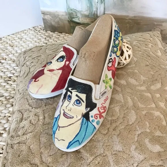 Vans Custom Handpainted Little Mermaid Size 9