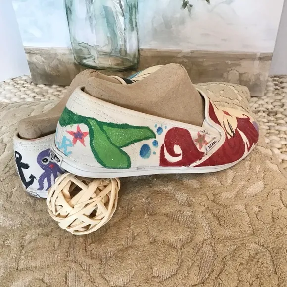 Vans Custom Handpainted Little Mermaid Size 9