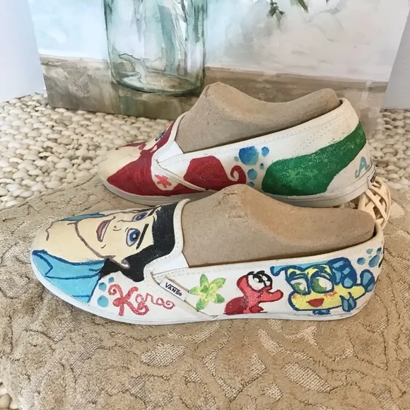 Vans Custom Handpainted Little Mermaid Size 9
