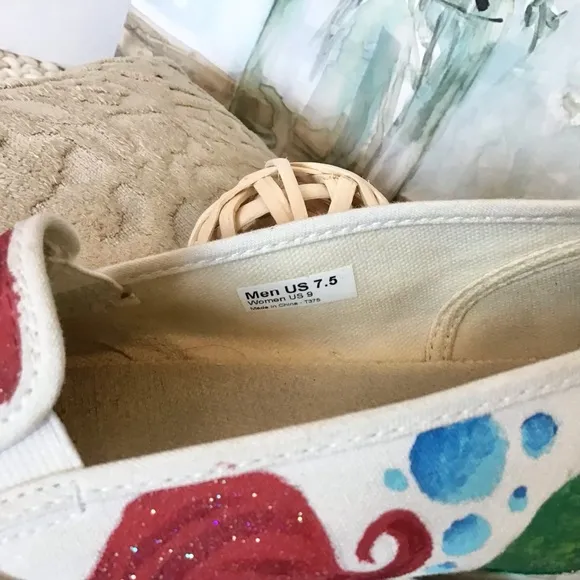 Vans Custom Handpainted Little Mermaid Size 9