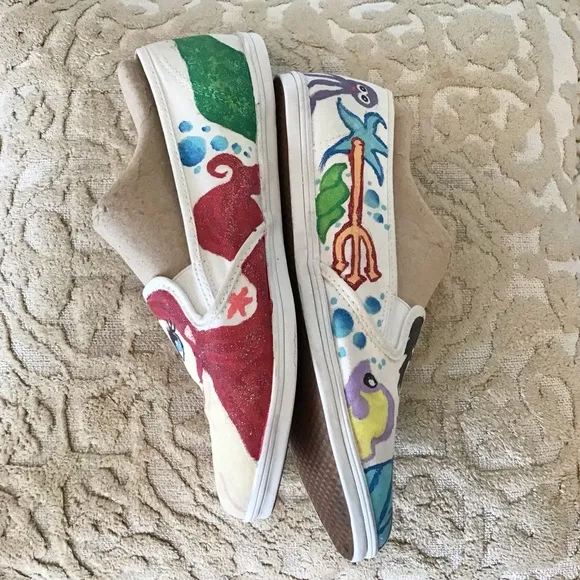 Vans Custom Handpainted Little Mermaid Size 9