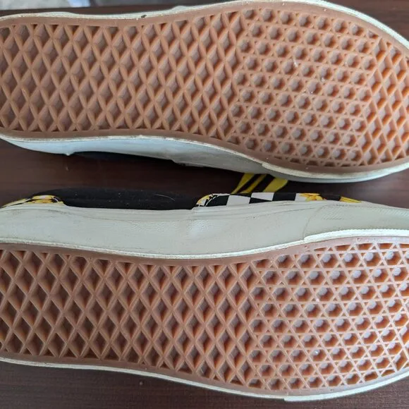 Vans Custom Sunflower-Checker Design Unisex Shoes -Size 10.5